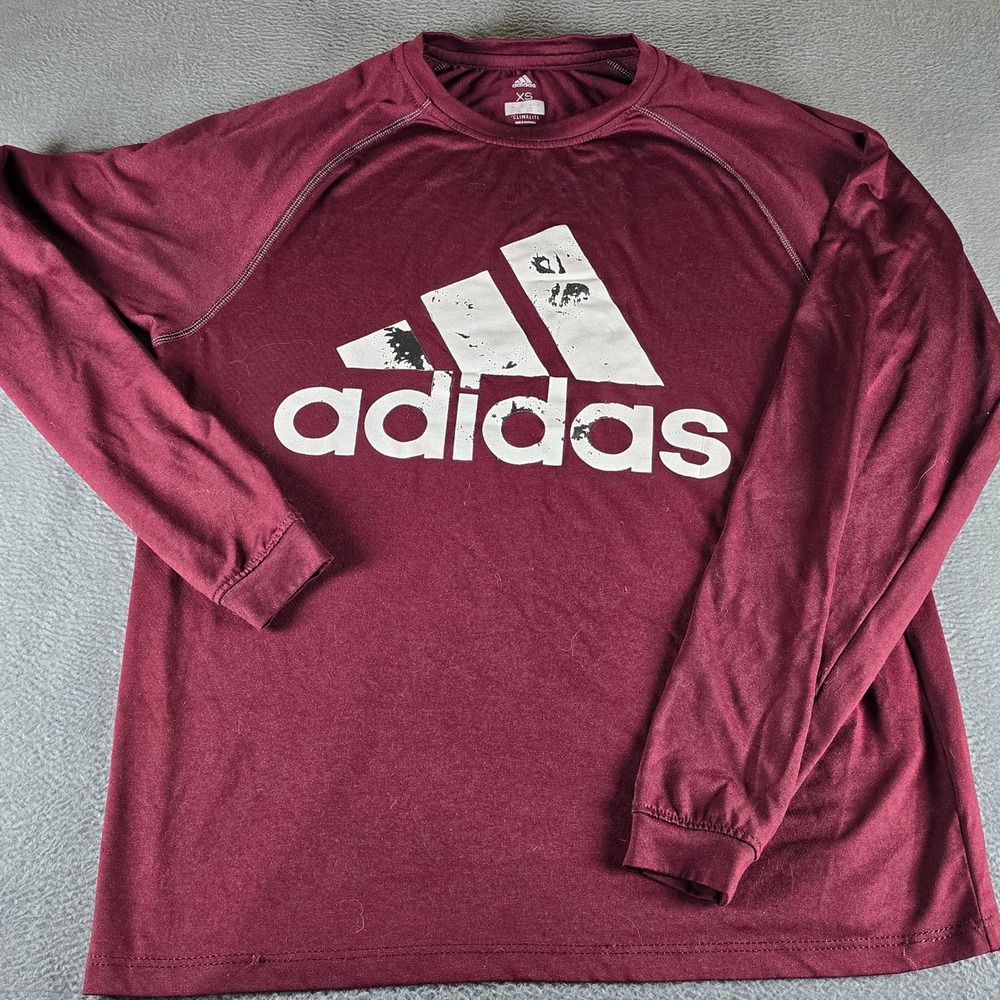 Champion Mens Long Sleeve Shirt Maroon Burgundy Raglan Crew Neck Athletic Top